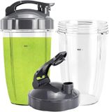 Blender NutriBullet Blender Vervangende Bekers 24oz voor NutriBullet Pro 900w/600w Serie Cups met Flip Top to Go Deksels (2 Pack)