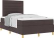 vidaXL Boxspringbed met hoofdeinde, donkerbruin, 120 x 190 cm, gestoffeerd
