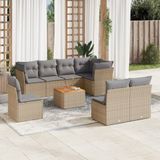 Maison Exclusive - Ensemble de jardin pour le jardin, 9 pièces, avec coussins, mélange de couleur beige, fabriqué en polyrotin