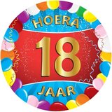 100x Gekleurde Bierviltjes/Onderzetters 18 Jaar Thema Feestartikelen en Versiering - Rond - Multi