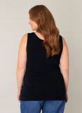 BASE LEVEL CURVY Yuppie Top - Dark Blue - maat X-0(44)