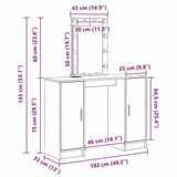 vidaXL Kaptafel Zwart Bewerkt Hout 102 x 33 x 135 cm