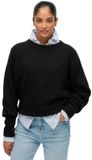 Superdry Slouchy Ronde Hals Trui Dames Black Twist