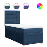 vidaXL Boxspringbed met matras, blauw, stof, 80x200 cm