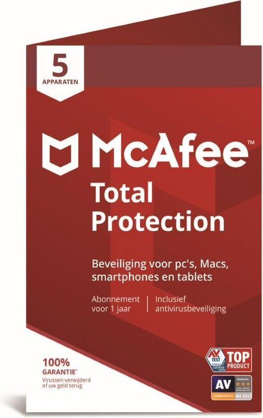 McAfee Total Protection - 5 Devices - 1 Year - Dutch - Windows / Mac / iOS / Android