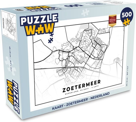 MuchoWow Puzzel Kaart - Zoetermeer - Nederland - Legpuzzel - Puzzel 500 stukjes