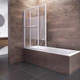 Schulte Badwand 2-delig - Draaibaar en Uitschuifbaar - 70-118x140cm - Wit