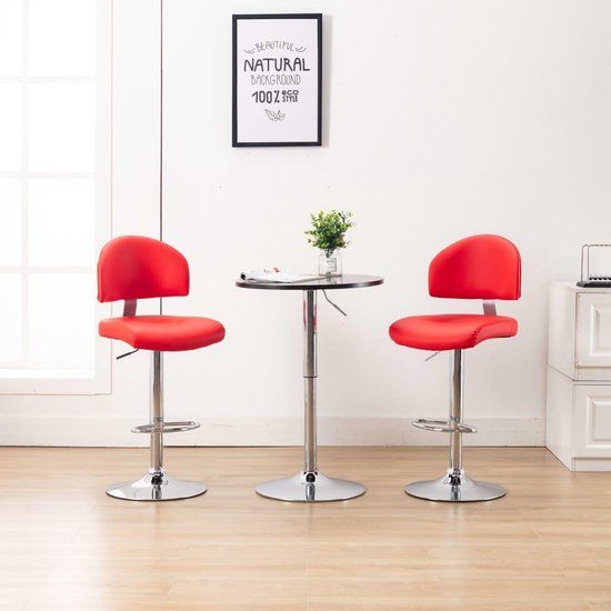 vidaXL Barstoelen 2 stuks kunstleer rood