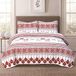 Winter Vakantie Full/Queen Quilt Beddengoed Set Rood Grijs Wit Kerst Ornament Rendier
