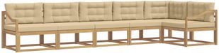 vidaXL - Extérieur - canapé - set - 4 - pce - Blanc - et - Beige - Polyester