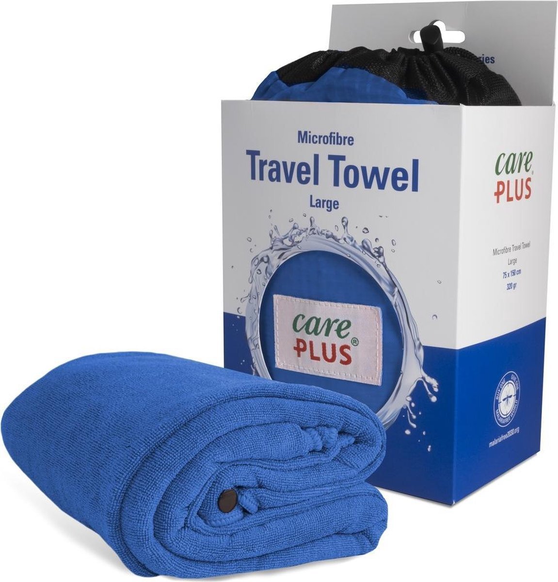 Care Plus Reishanddoek microvezel - Maat: large 75 x 150 cm - blauw - Travel Towel