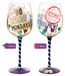 Verre à vin design personnalisé - peint à la main - 15oz - cadeau pour retraités - emballé avec soin - motif coloré - verre cadeau
