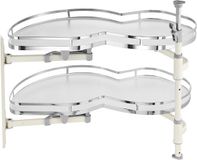 VEVOR Organiseur de placard d'angle aveugle à ouverture gauche, organisateur de placard à persiennes extensible de 91,4 cm de large, plateau pivotant réglable en hauteur à 2 niveaux, organisateur de rideau enrouleur de cuisine à fermeture douce, ouverture gauche