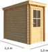 Merkloos Tuinhuisje Blokhut Els 150 cm bij 250 cm diep Lessenaarsdak bruin