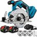 Scie circulaire sans fil 21V 2000W Brushless, mini scie circulaire 125mm avec 2×4,0Ah batteries, 10800 tr/min, profondeur de coupe 45mm, réglable 0–45°, 3 lames de scie
