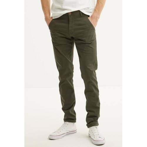 Blend Blend slim fit chino olijfgroen