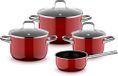 WMF Fusiontec Essential Pro, 4-delige pannenset, Passion Red