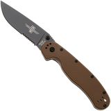 Ontario RAT-1 8847CB Black Serrated, Coyote Brown, zakmes