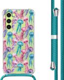 iMoshion Hoesje Samsung Galaxy A34 (5G) - Jellyfish Watercolor - Back Cover met Koord