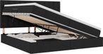 vidaXL - Lit - avec - matelas - avec - tête de lit - Noir - 200 - x - 200 - cm - Tissu
