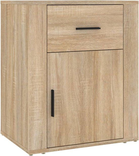 vidaXL Nachtkastje 50x36x60 cm Bewerkt Hout Sonoma Eikenkleurig