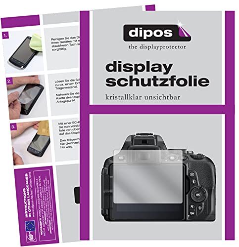 dipos I 2X beschermfolie helder compatibel met Nikon D 5600 folie displaybeschermfolie