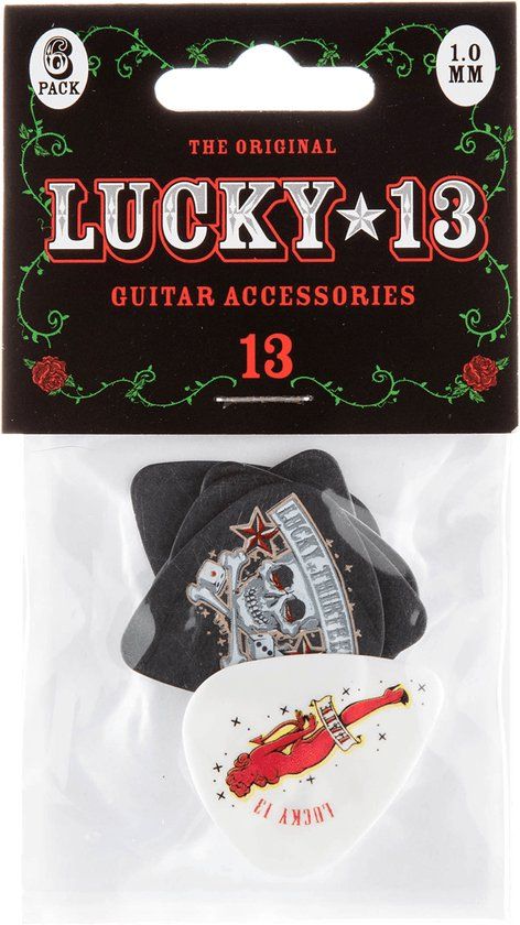 Jim Dunlop Lucky 13 - Plectrums - Series II - Player's Pack 6 Stuks - Assorti