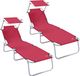 vidaXL Ligstoel 2 st Polyester Rood