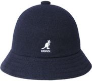 Kangol Bob Wol Casual Unisex S DK Blauw Geblokt