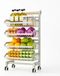 Chariot de cuisine - Modèle roulant à 4 niveaux - Pliable - Pivotant à 360° - Panier en fil métallique pour fruits et légumes - Étagère de rangement étroite sur roulettes - Blanc