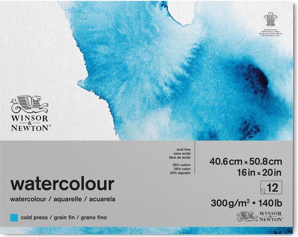 Winsor & Newton Watercolour Blok - 300 g/m2 - 17.8 x 25.4 cm - 12 vel