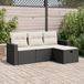 Maison Exclusive - Ensemble de meubles de jardin 4 pièces avec canapé et coussins, noir, en polyrotin