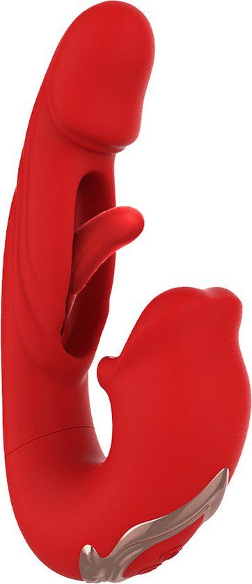 Intoyou Mouty Bitting & Flipping Rabbit Vibrator met App - Rood