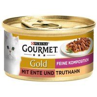 GOURMET Gold Feine Komposition 12 x 85 g Eend en kalkoen 12x85 g