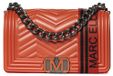 Sac à main pour femme, matière caoutchouc, fermeture magnétique, anse chaîne réglable, dimensions 25x15 cm