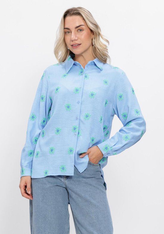 Ydence Blouse Gabia Dames - Lichtblauw - Maat M
