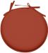 Stof Textile Home stoelkussens - terracotta - D40 x H3 cm - voor binnen - touwtjes sluiting - zitkussens plat - rond