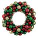 Mica Decorations Couronne de Noël avec éclairage - Couronne de porte H8,5 x Ø47 cm - Couronne de Noël avec minuterie et boules de Noël - Décoration de Noël multifonctionnelle - Or, Vert et Rouge