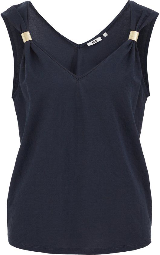 WE Fashion Dames top met gouden accenten