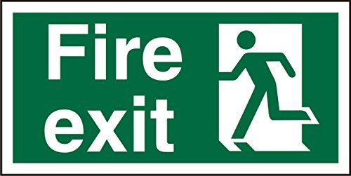 Stewart Superior Seco Fire Exit - Fire Exit & Man Left Sign, 200mm x 100mm - Zelfklevend Vinyl