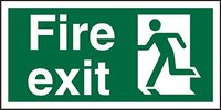 Seco Fire Exit Sign - 300mm x 150mm - Self-Adhesive Vinyl