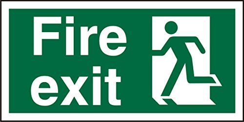 Seco Fire Exit Sign - 300mm x 150mm - Self-Adhesive Vinyl