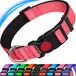 ATETEO Dog Collar, Reflective Dog Collar, Padded Breathable Soft Neoprene Nylon Pet Collar Adjustable for Medium Dogs,Baby Pink,M: 13-19.7 inch