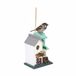 Relaxdays Vogelhuis - 18x23x13 cm - Hout - Wit, Grijs, Turkoois