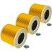 Kärcher 3x Filtre plissé compatible avec Kärcher A 2014 Carvac, A 2054 Me, A 2064 Pt, A 2074 Pt, A 2105, A 2120 Me, A 2224, A 2231 Pt, A 2254 Me A 2500 aspirateur - Jaune - Vhbw