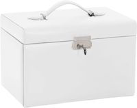 vidaXL Sieradendoosje 3laags met spiegel afsluitbaar 26x18x17,5 cm wit