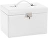 vidaXL Sieradendoosje 3laags met spiegel afsluitbaar 26x18x17,5 cm wit