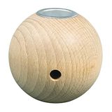 Rayher Kandelaar houten bal, 7 cm ø, ruw houten bal natuur, met metalen kandelaar, kleine kaarsenhouder, rond, beukenhout, met boring, 1 stuk, 63057505