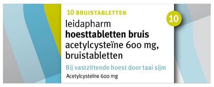 Leidapharm Hoesttabletten Bruis Acetylcysteine 600mg