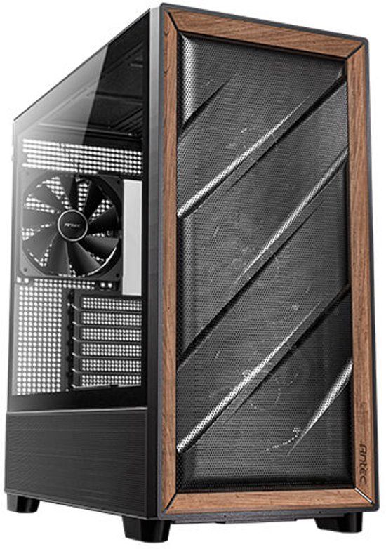 Antec 0-761345-10133-2 computerbehuizing Midi Tower Zwart, Hout